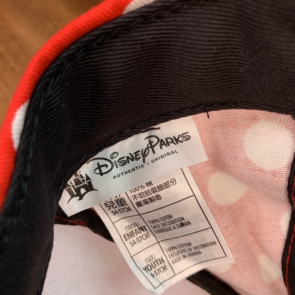 Disney Parks Minnie Mouse Youth Size Girls Ear Polka Dot Bow Cap Hat Disneyland - Picture 6 of 8